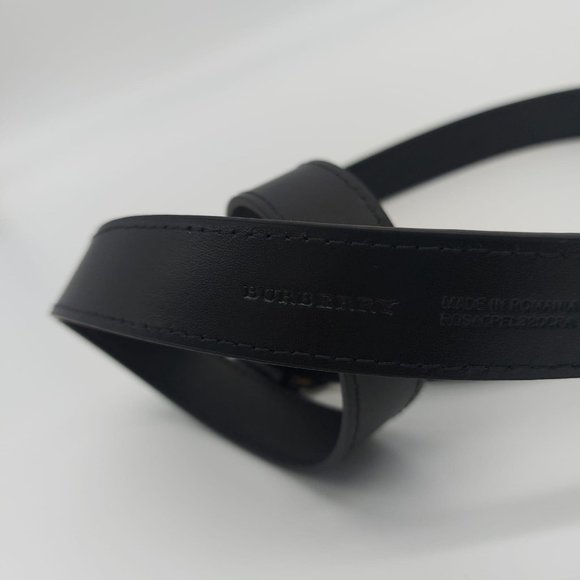 Burberry Ewell Black Leather Gold Tone Belt main image 4